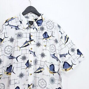 Nautical Sailfish Tuna Marlin Button Down Shirt